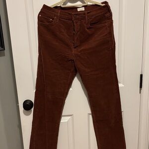Mother dark orangybrown corduroy